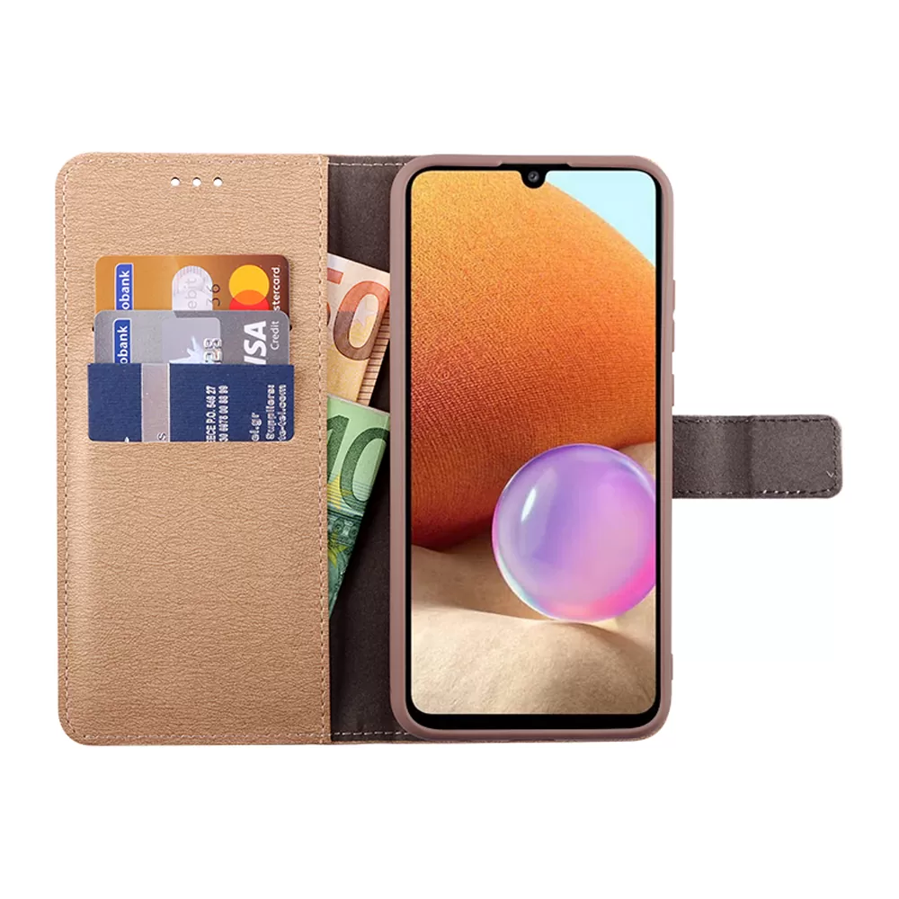VOLTE-TEL ALLURE ΘΗΚΗ SAMSUNG A32 4G A325 6.4in  MAGNET BOOK STAND CLIP GOLD - Image 5