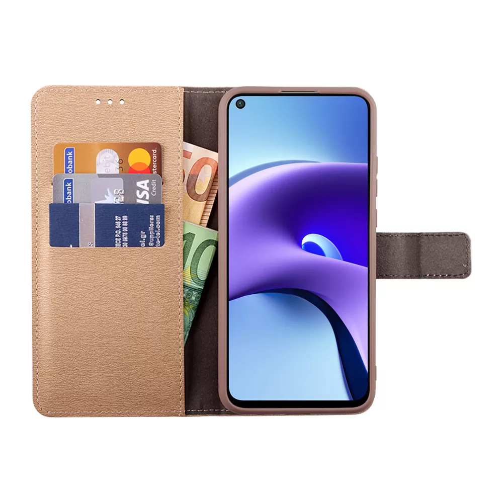VOLTE-TEL ALLURE ΘΗΚΗ XIAOMI REDMI NOTE 9T 5G 6.53in  MAGNET BOOK STAND CLIP GOLD - Image 5