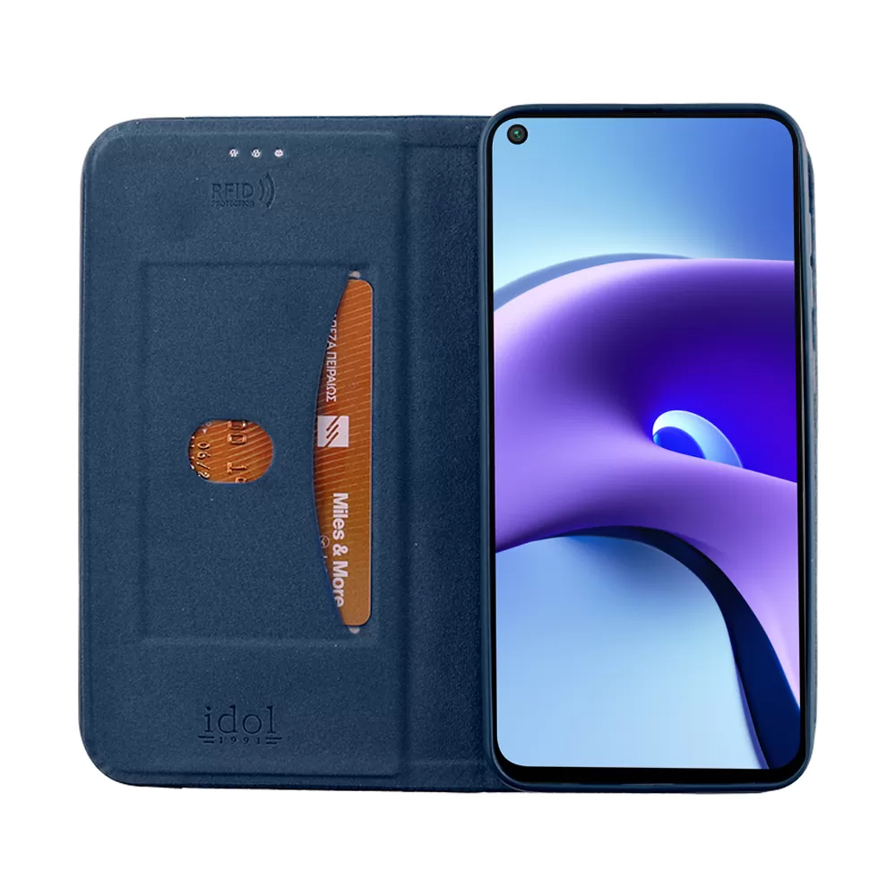 IDOL 1991 ELITE ΘΗΚΗ XIAOMI REDMI NOTE 9T 5G 6.53in  ANTI-RFID BOOK STAND BLUE - Image 5