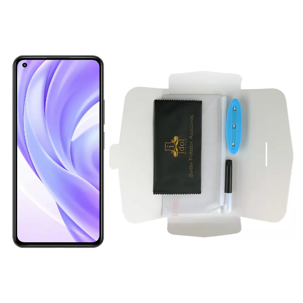 IDOL 1991 UV TEMPERED GLASS XIAOMI MI 11/MI 11 ULTRA 6.81in 9H 0.20mm 10D SEMI WITH GLUE-TOOL FINGER UNLOCK FULLCOVER TRANSPAREN - Image 5