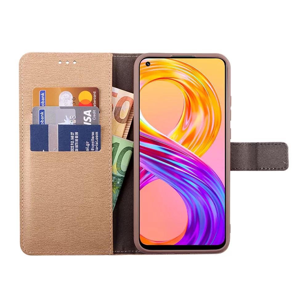 VOLTE-TEL ALLURE ΘΗΚΗ REALME 8 PRO 6.4in  MAGNET BOOK STAND CLIP GOLD - Image 3