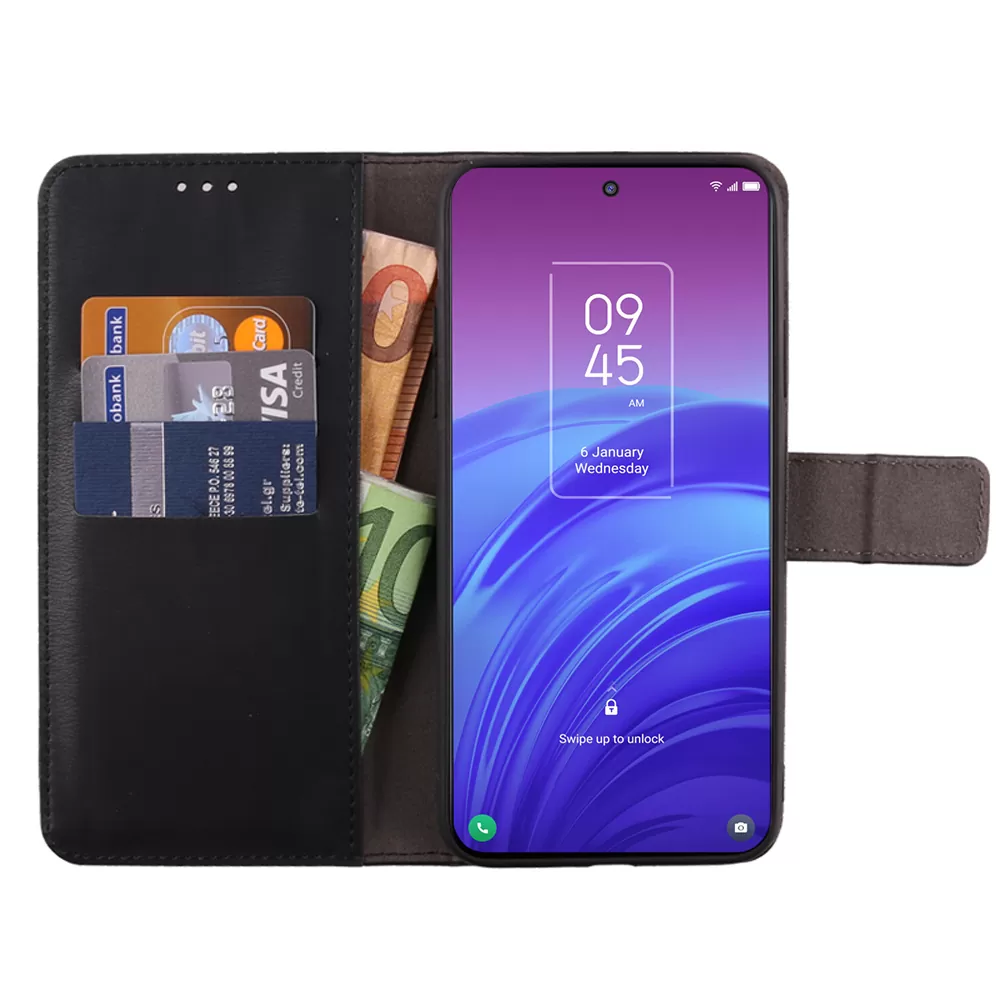 VOLTE-TEL ALLURE ΘΗΚΗ TCL 20L/TCL 20L+/TCL 20S 6.67in  MAGNET BOOK STAND CLIP BLACK - Image 3