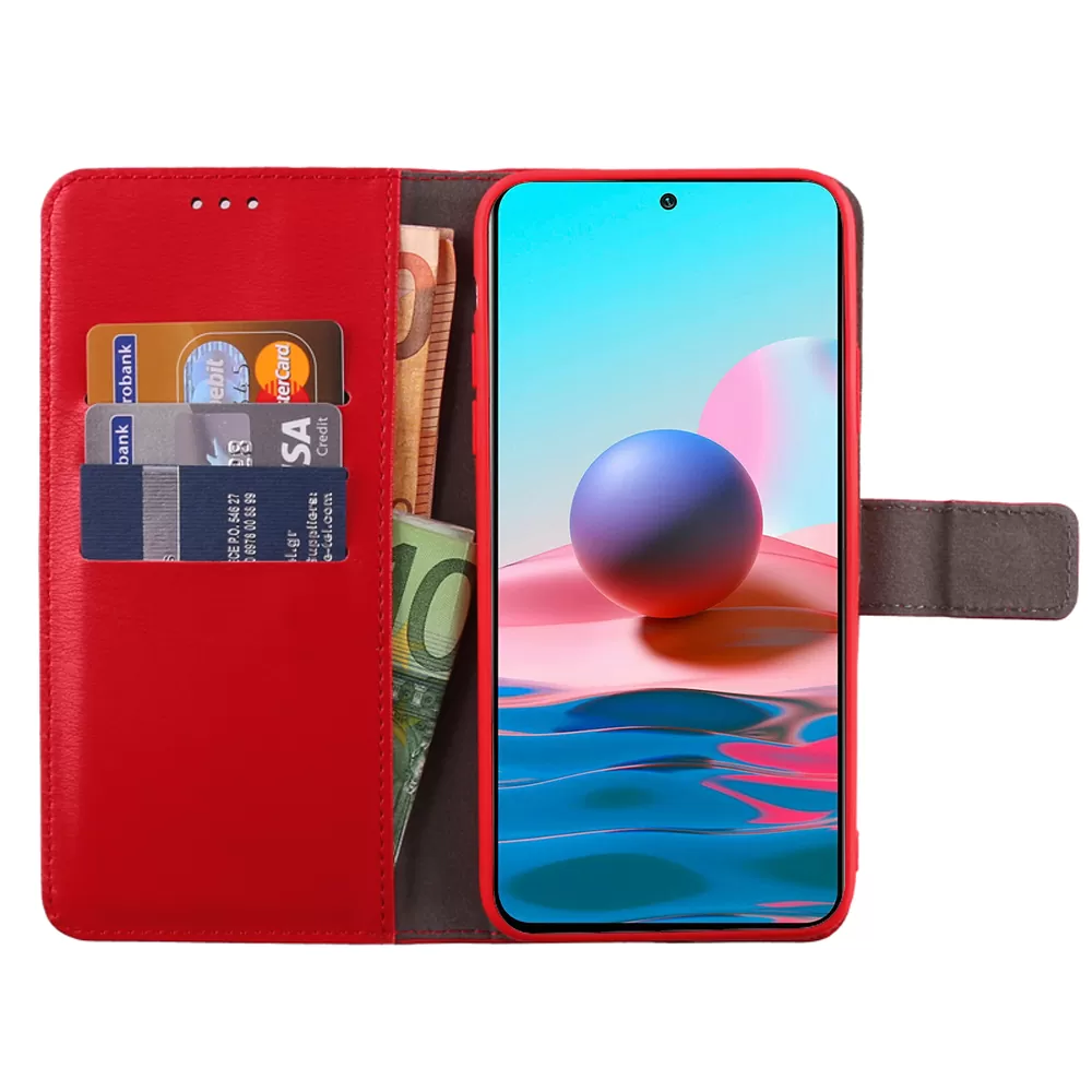 VOLTE-TEL ALLURE ΘΗΚΗ XIAOMI REDMI NOTE 10 4G/NOTE 10S 6.43in  MAGNET BOOK STAND CLIP RED - Image 5