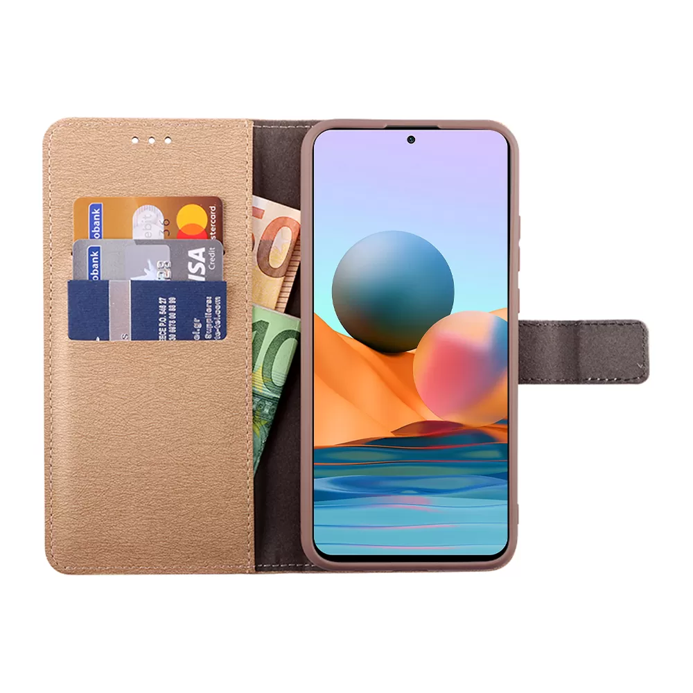 VOLTE-TEL ALLURE ΘΗΚΗ XIAOMI REDMI NOTE 10 PRO 6.67in  MAGNET BOOK STAND CLIP GOLD - Image 5