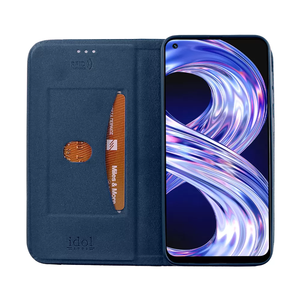 IDOL 1991 ELITE ΘΗΚΗ REALME 8 5G 6.5in  ANTI-RFID BOOK STAND BLUE - Image 6