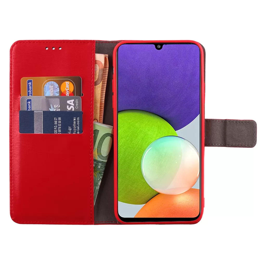VOLTE-TEL ALLURE ΘΗΚΗ SAMSUNG A22 4G A225 6.4in  MAGNET BOOK STAND CLIP RED - Image 5