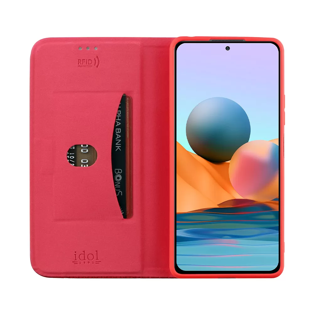 IDOL 1991 ELITE ΘΗΚΗ XIAOMI REDMI NOTE 10 PRO 6.67in  ANTI-RFID BOOK STAND RED - Image 6