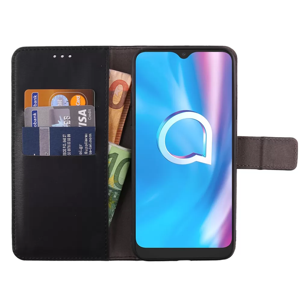 VOLTE-TEL ALLURE ΘΗΚΗ ALCATEL 1SE 2020 5030D/5030F/5030U 6.22in  MAGNET BOOK STAND CLIP BLACK - Image 3
