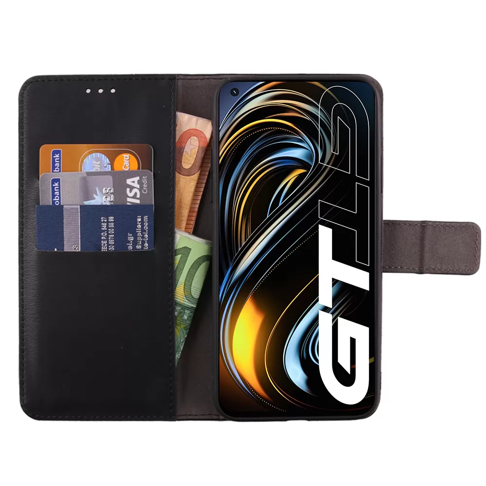 VOLTE-TEL ALLURE ΘΗΚΗ REALME GT 5G 6.43in  MAGNET BOOK STAND CLIP BLACK - Image 3
