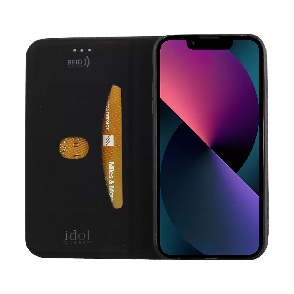 IDOL 1991 ELITE ΘΗΚΗ IPHONE 13 MINI 5.4in  ANTI-RFID BOOK STAND BLACK - Image 6