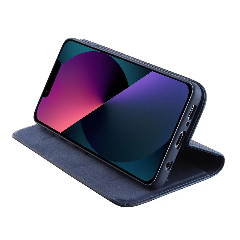 IDOL 1991 ELITE ΘΗΚΗ IPHONE 13 MINI 5.4in  ANTI-RFID BOOK STAND BLUE - Image 4