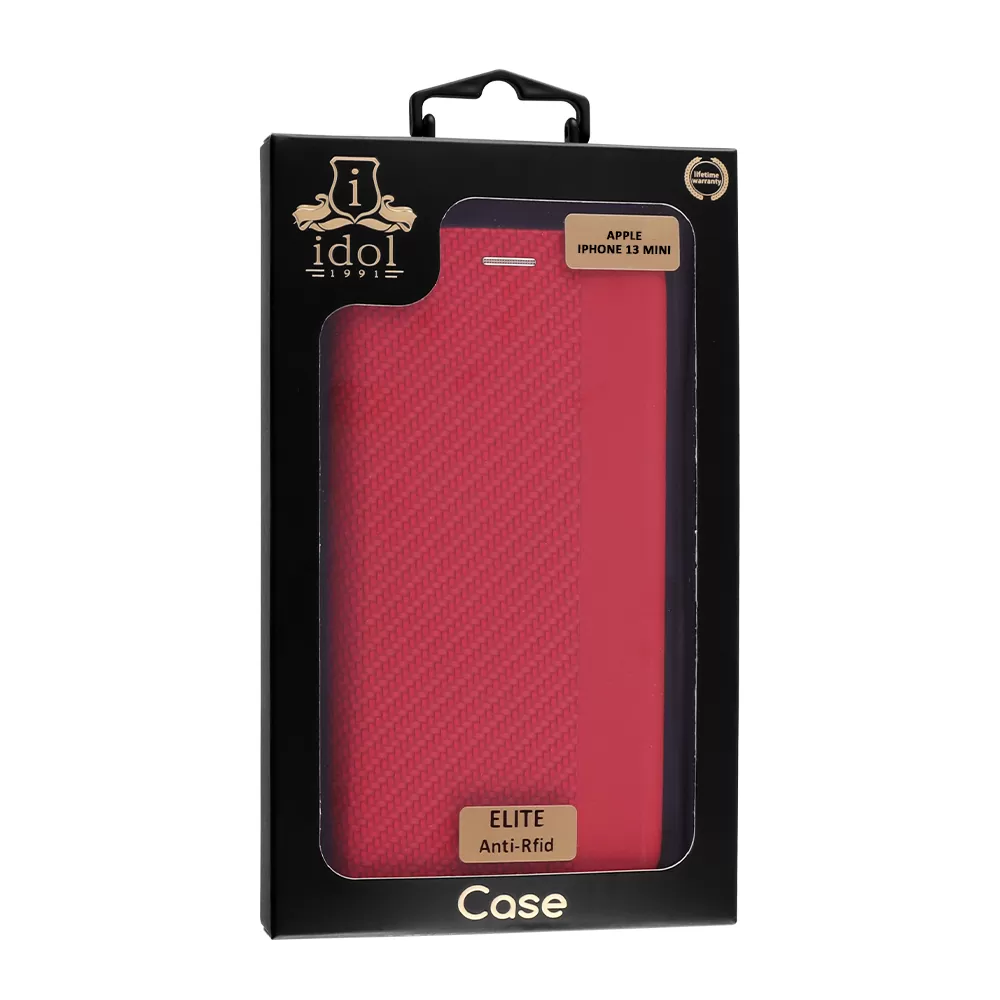 IDOL 1991 ELITE ΘΗΚΗ IPHONE 13 MINI 5.4in  ANTI-RFID BOOK STAND RED - Image 2