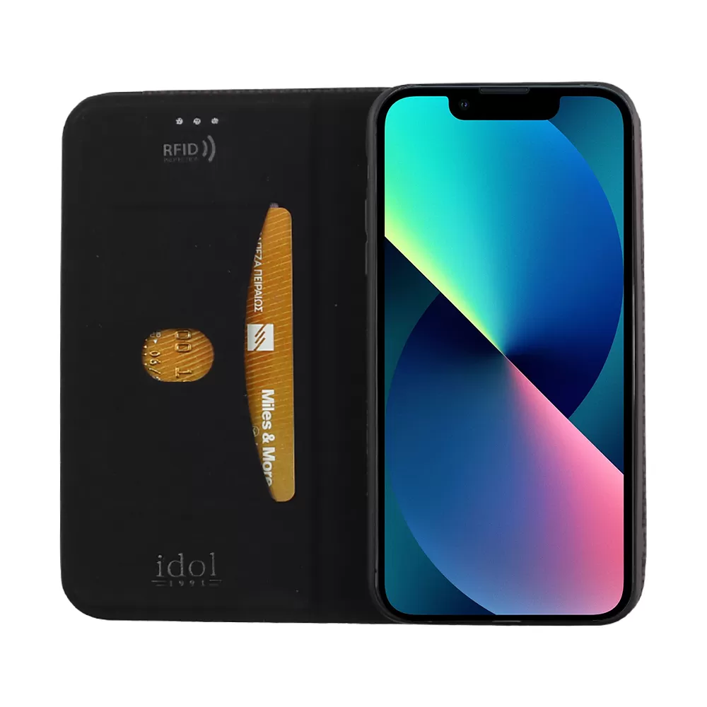 IDOL 1991 ELITE ΘΗΚΗ IPHONE 13 6.1in  ANTI-RFID BOOK STAND BLACK - Image 6