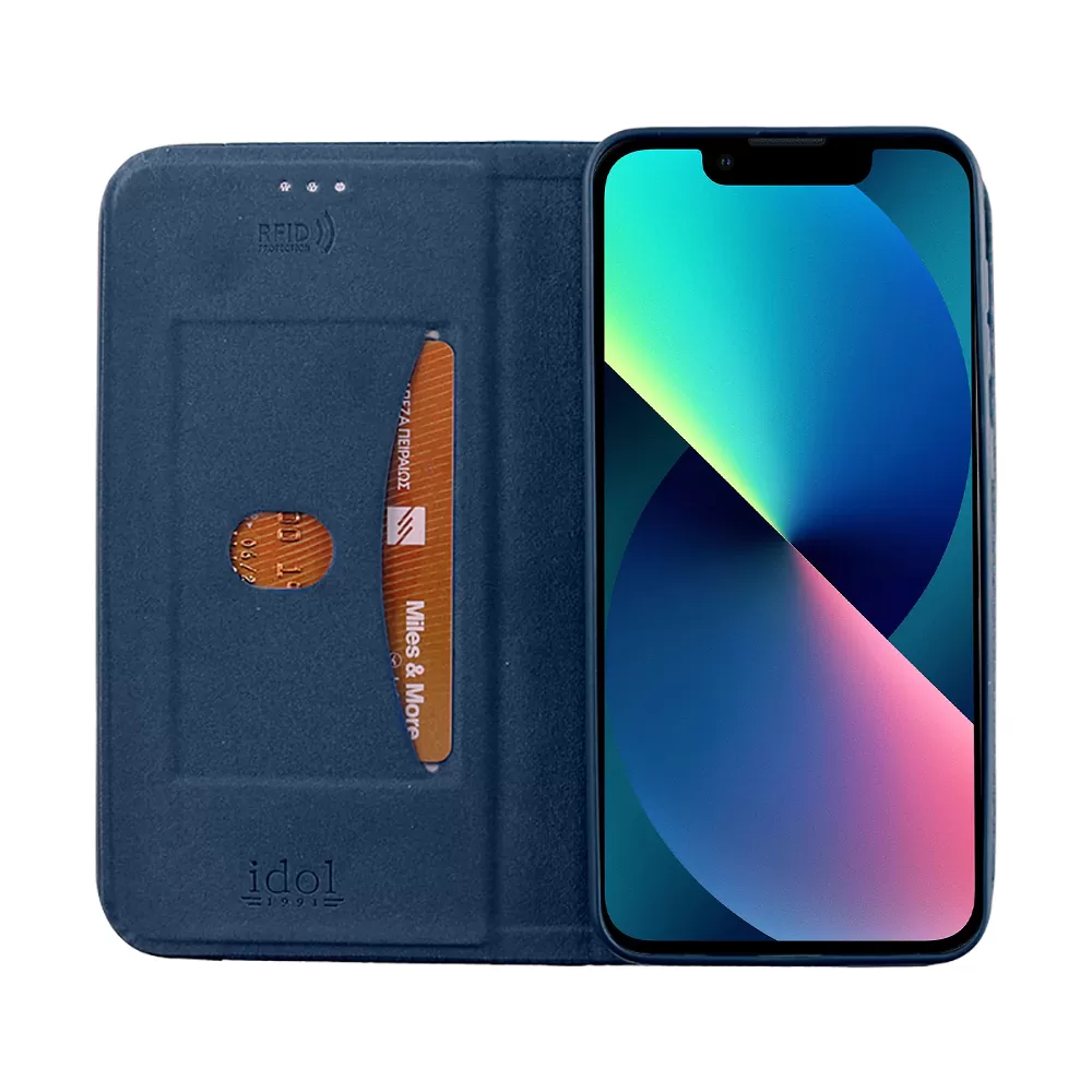 IDOL 1991 ELITE ΘΗΚΗ IPHONE 13 6.1in  ANTI-RFID BOOK STAND BLUE - Image 6