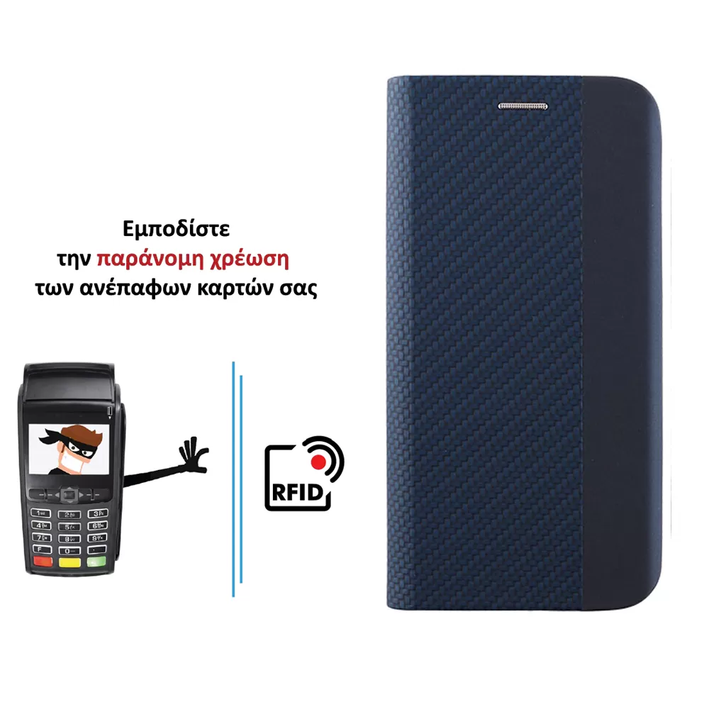 IDOL 1991 ELITE ΘΗΚΗ IPHONE 13 6.1in  ANTI-RFID BOOK STAND BLUE - Image 5