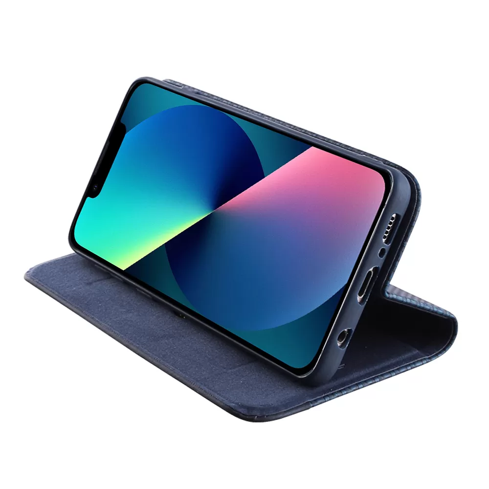 IDOL 1991 ELITE ΘΗΚΗ IPHONE 13 6.1in  ANTI-RFID BOOK STAND BLUE - Image 4