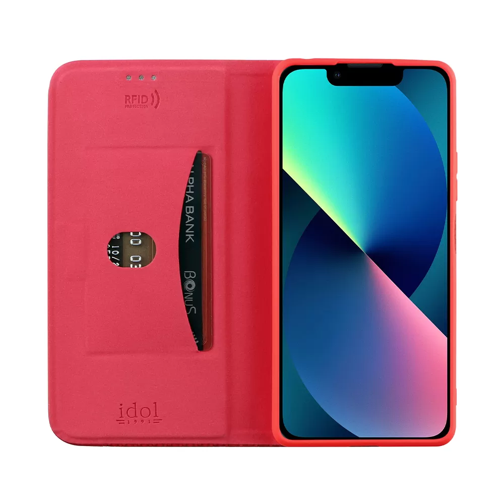IDOL 1991 ELITE ΘΗΚΗ IPHONE 13 6.1in  ANTI-RFID BOOK STAND RED - Image 6
