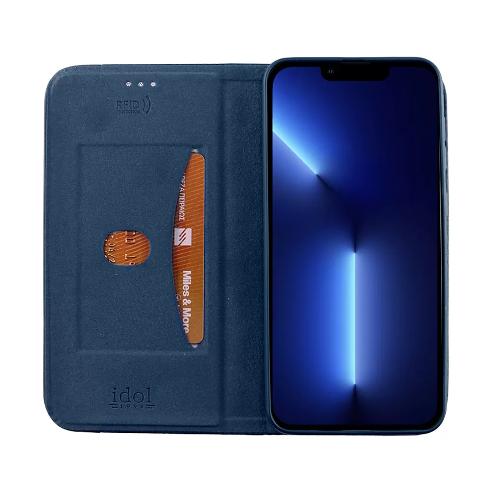 IDOL 1991 ELITE ΘΗΚΗ IPHONE 13 PRO 6.1in  ANTI-RFID BOOK STAND BLUE - Image 6