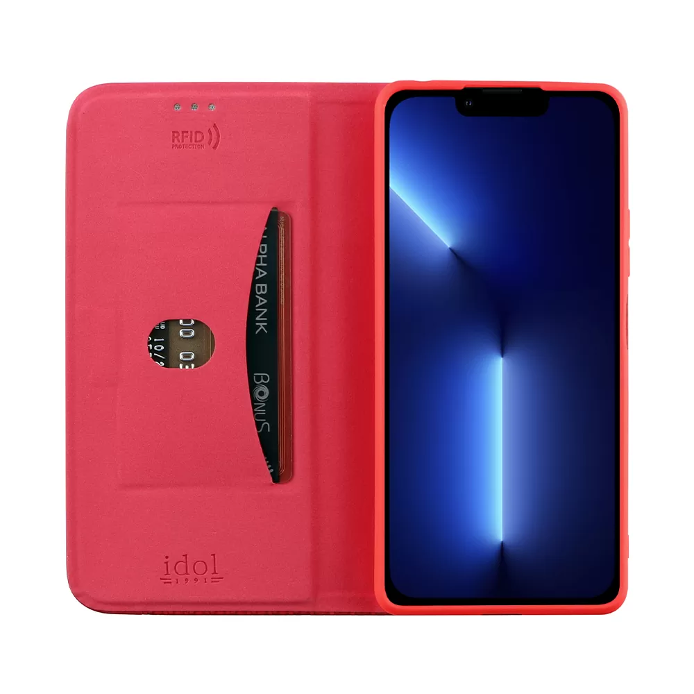 IDOL 1991 ELITE ΘΗΚΗ IPHONE 13 PRO 6.1in  ANTI-RFID BOOK STAND RED - Image 6