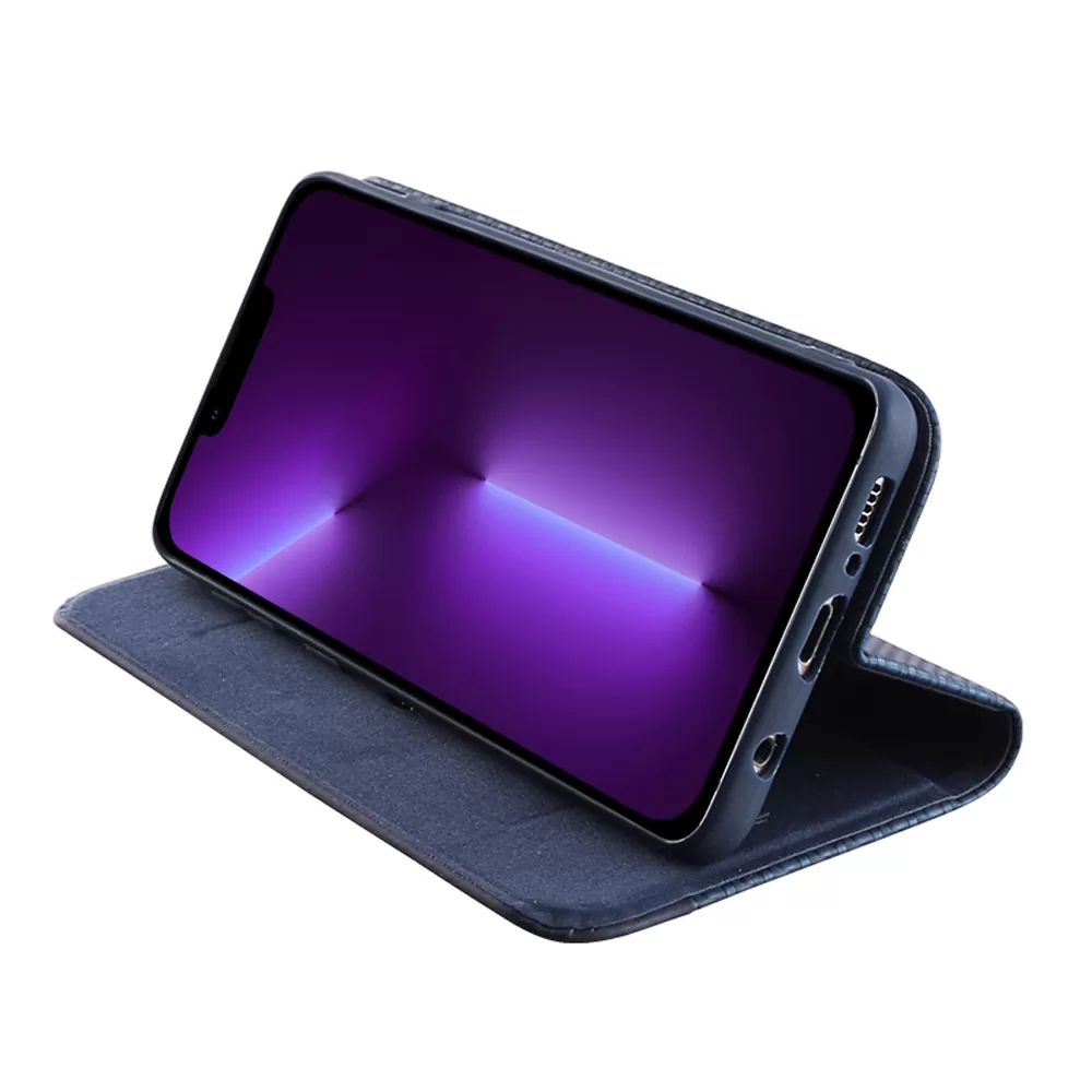 IDOL 1991 ELITE ΘΗΚΗ IPHONE 13 PRO MAX 6.7in  ANTI-RFID BOOK STAND BLUE - Image 4