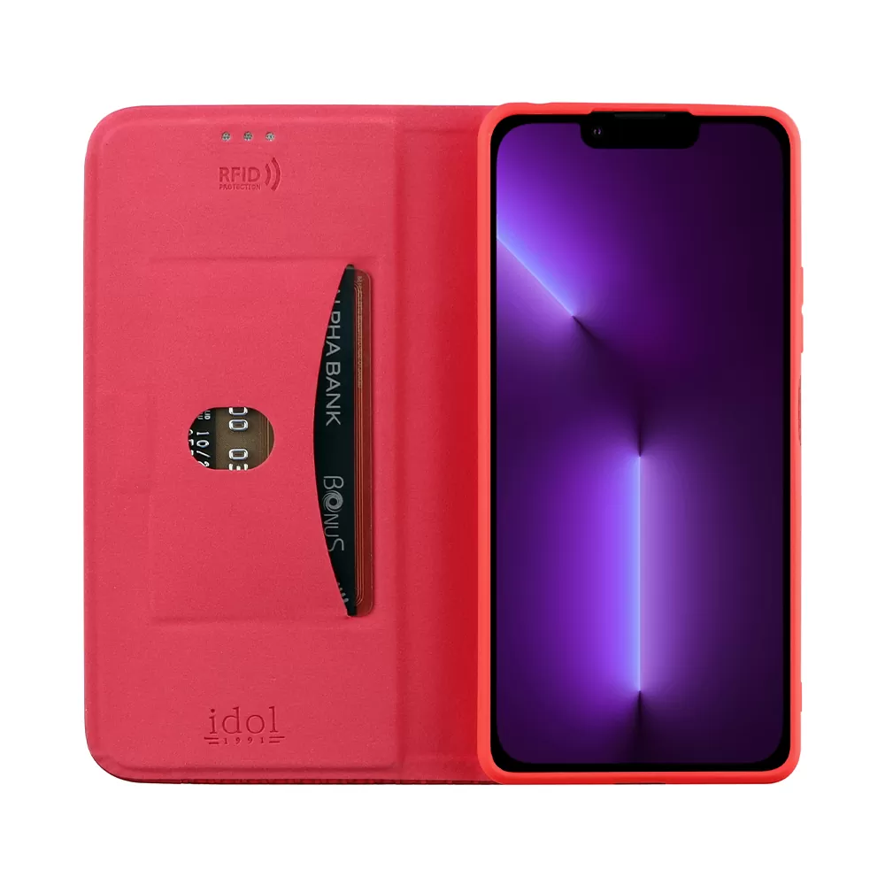 IDOL 1991 ELITE ΘΗΚΗ IPHONE 13 PRO MAX 6.7in  ANTI-RFID BOOK STAND RED - Image 6