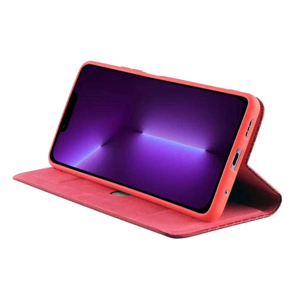 IDOL 1991 ELITE ΘΗΚΗ IPHONE 13 PRO MAX 6.7in  ANTI-RFID BOOK STAND RED - Image 4