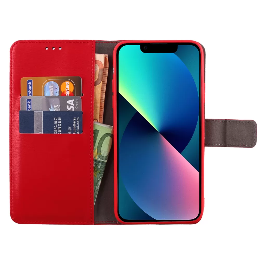 VOLTE-TEL ALLURE ΘΗΚΗ IPHONE 13 6.1in  MAGNET BOOK STAND CLIP RED - Image 5