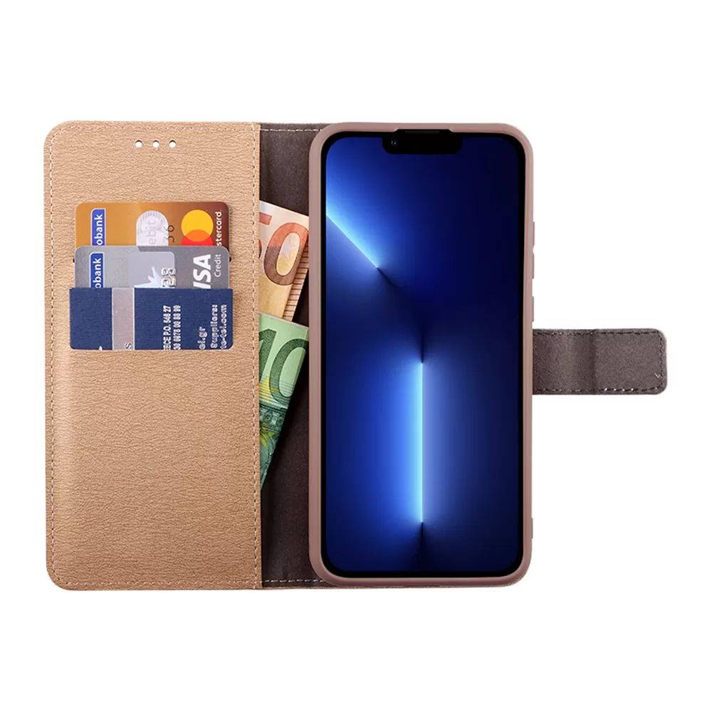 VOLTE-TEL ALLURE ΘΗΚΗ IPHONE 13 PRO 6.1in  MAGNET BOOK STAND CLIP GOLD - Image 5