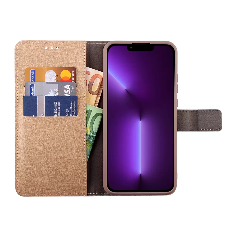 VOLTE-TEL ALLURE ΘΗΚΗ IPHONE 13 PRO MAX 6.7in  MAGNET BOOK STAND CLIP GOLD - Image 5