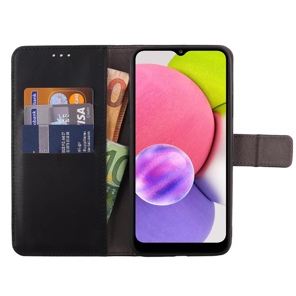VOLTE-TEL ALLURE ΘΗΚΗ SAMSUNG A03s A037 6.5in  MAGNET BOOK STAND CLIP BLACK - Image 5