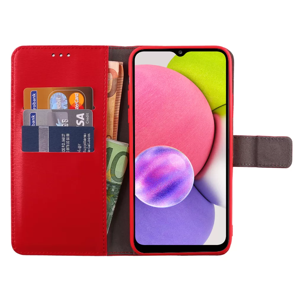 VOLTE-TEL ALLURE ΘΗΚΗ SAMSUNG A03s A037 6.5in  MAGNET BOOK STAND CLIP RED - Image 5