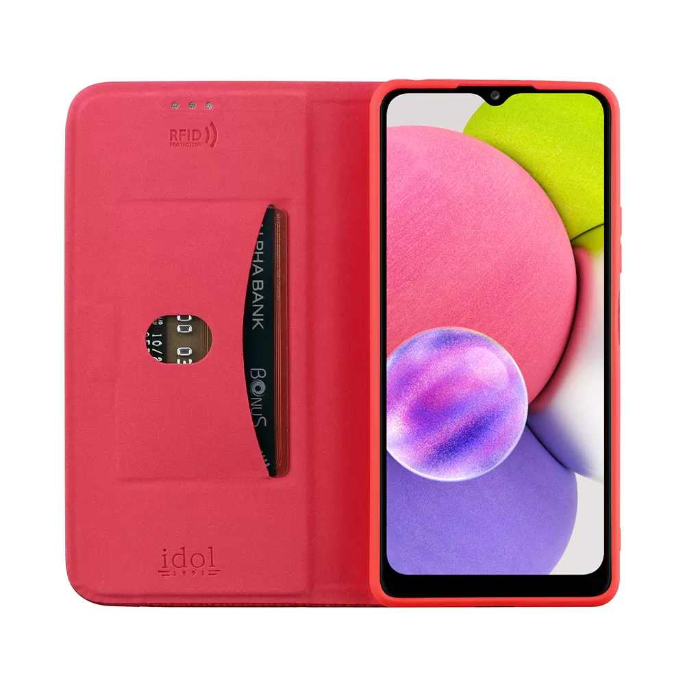 IDOL 1991 ELITE ΘΗΚΗ SAMSUNG A03s A037 6.5in  ANTI-RFID BOOK STAND RED - Image 6