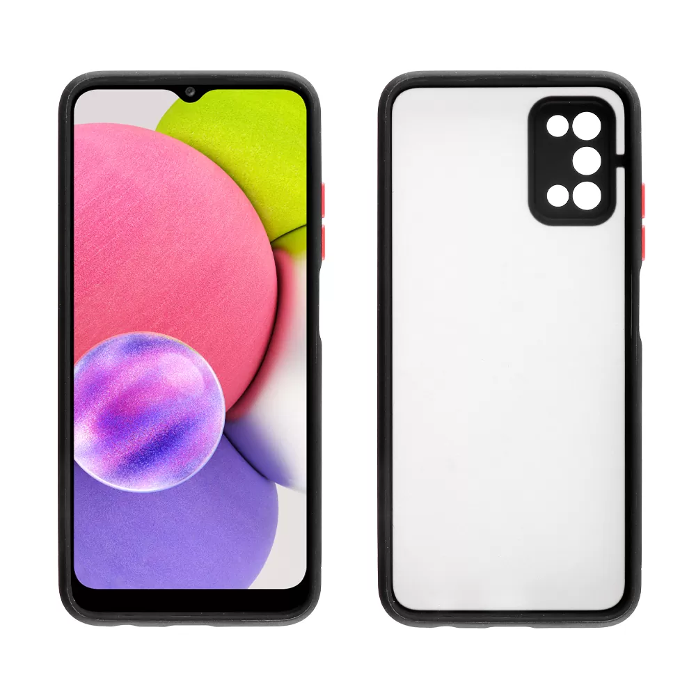 LIME HARDSHELL FUSION ΘΗΚΗ SAMSUNG A03s A037 6.5in  FULL CAMERA PROTECTION BLACK WITH RED KEYS - Image 6