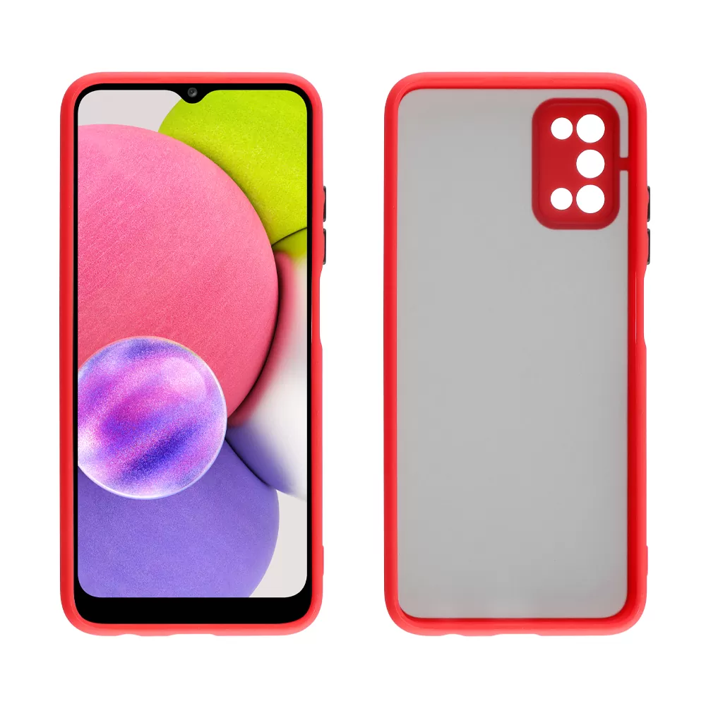 LIME HARDSHELL FUSION ΘΗΚΗ SAMSUNG A03s A037 6.5in  FULL CAMERA PROTECTION RED WITH BLACK KEYS - Image 6