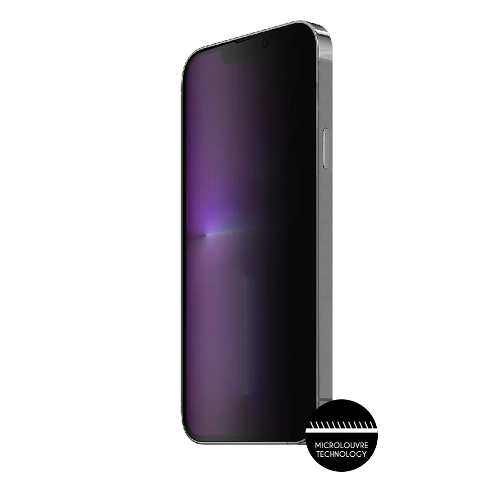 IDOL 1991 PRIVACY ANTISPY TEMPERED GLASS IPHONE 13 PRO/IPHONE 13 6.1in 9H 0.25mm SEMI CURVED FULL GLUE BLACK - Image 6