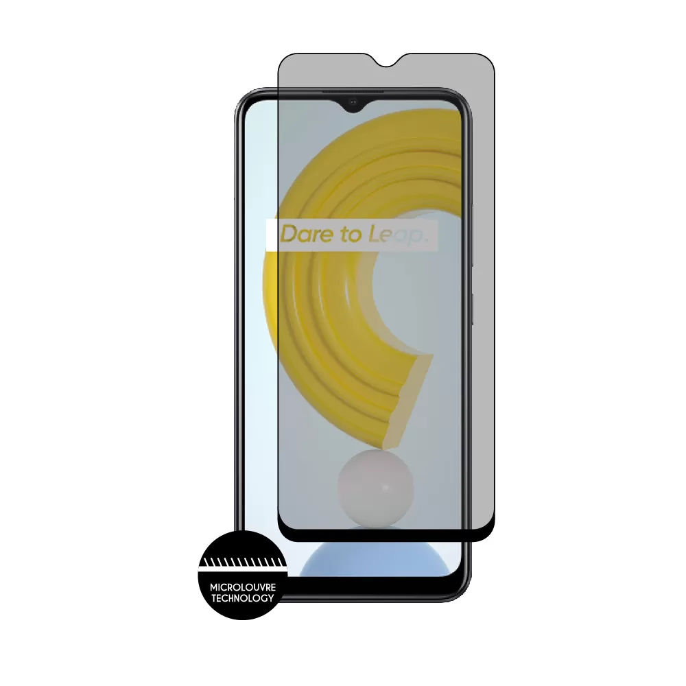 IDOL 1991 PRIVACY ANTISPY TEMPERED GLASS REALME C21 6.5in 9H 0.25mm SEMI CURVED FULL GLUE BLACK - Image 7