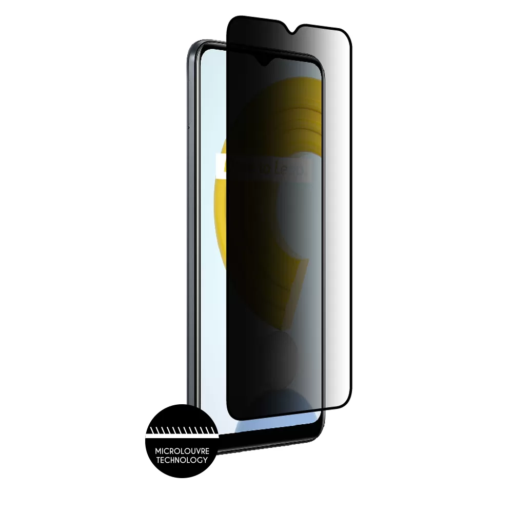 IDOL 1991 PREMIUM PRIVACY ANTISPY TEMPERED GLASS REALME C21 6.5in 9H 0.25mm SEMI CURVED FULL GLUE BLACK - Image 7
