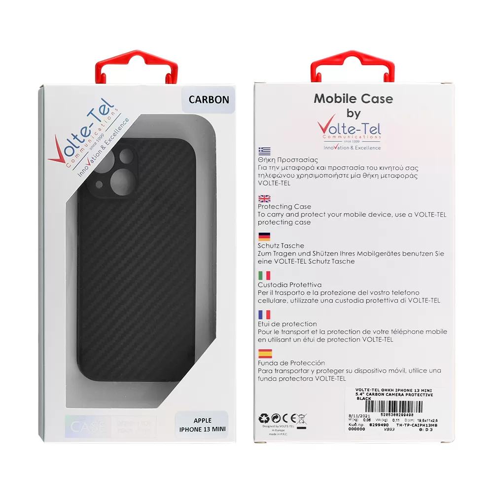 VOLTE-TEL CARBON ΘΗΚΗ IPHONE 13 MINI 5.4in  CAMERA PROTECTIVE BLACK - Image 2