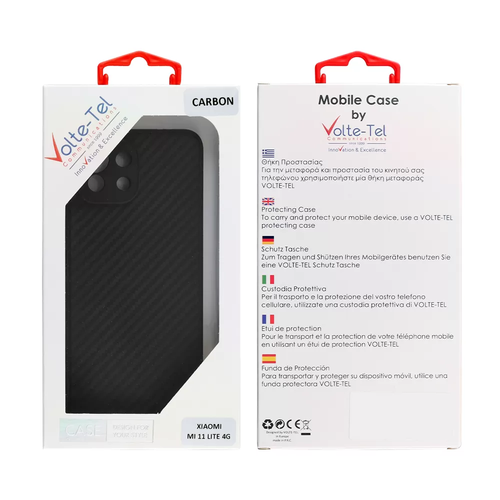 VOLTE-TEL CARBON ΘΗΚΗ XIAOMI MI 11 LITE 4G 6.55in  CAMERA PROTECTIVE BLACK - Image 2