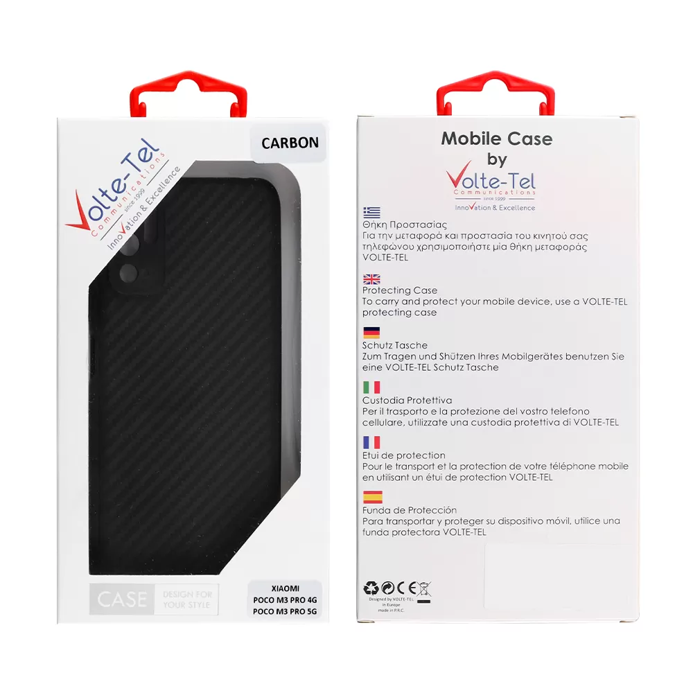 VOLTE-TEL CARBON ΘΗΚΗ XIAOMI POCO M3 PRO 4G/POCO M3 PRO 5G 6.5in  CAMERA PROTECTIVE BLACK - Image 2
