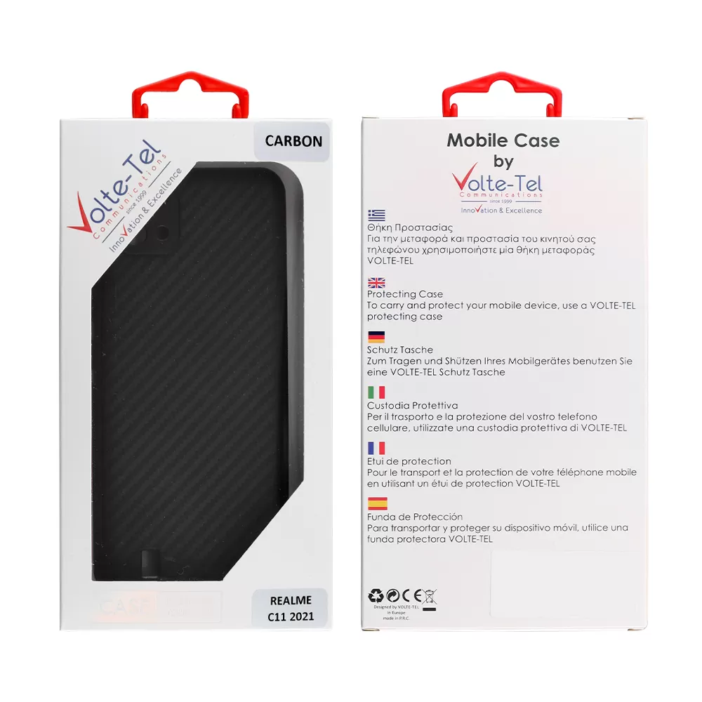 VOLTE-TEL CARBON ΘΗΚΗ REALME C11 2021 6.52in  CAMERA PROTECTIVE BLACK - Image 2