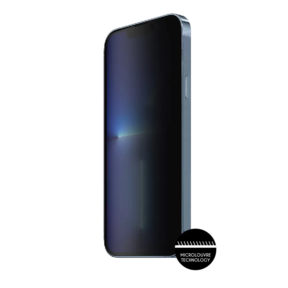 IDOL 1991 PRIVACY ANTISPY TEMPERED GLASS IPHONE 13 PRO MAX 6.7in 9H 0.25mm SEMI CURVED FULL GLUE BLACK - Image 6