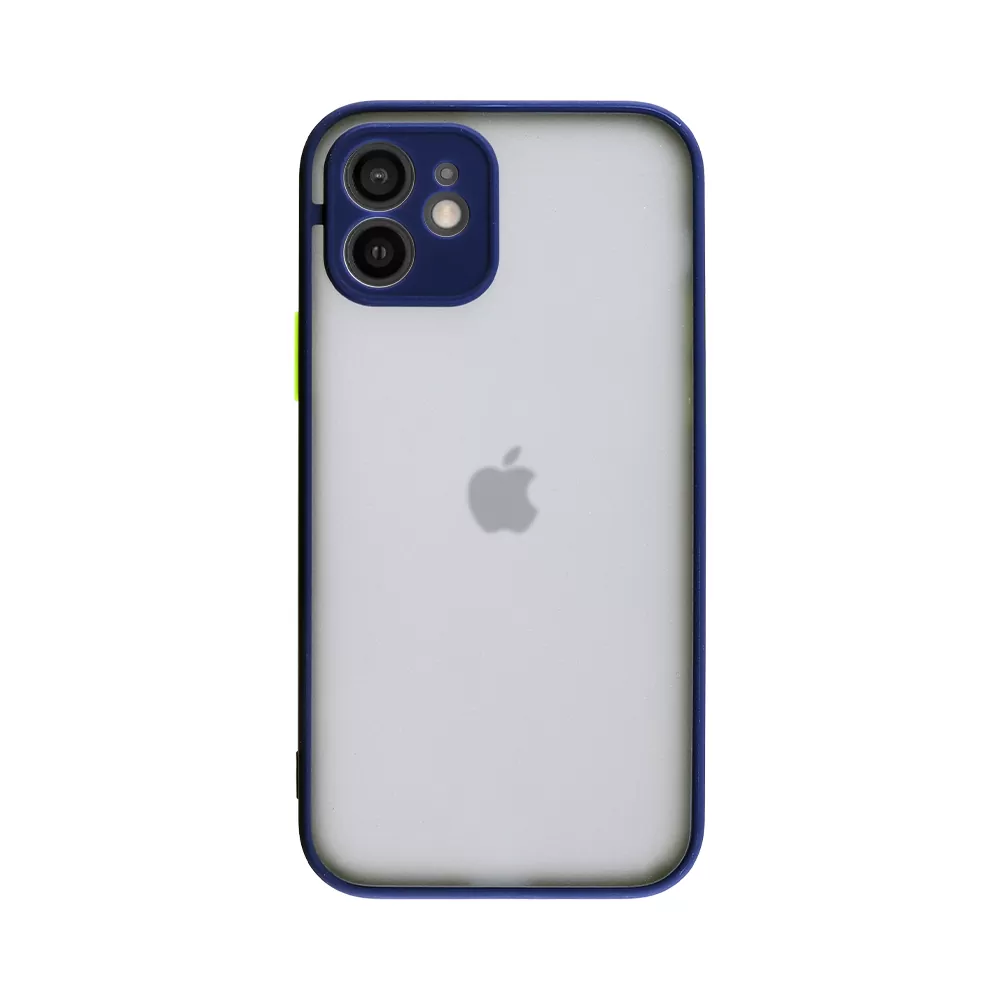 LIME HARDSHELL FUSION ΘΗΚΗ IPHONE 12 6.1in  FULL CAMERA PROTECTION BLUE WITH YELLOW KEYS - Image 7