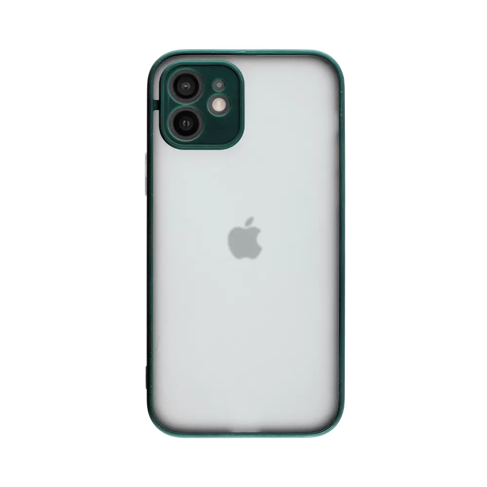 LIME HARDSHELL FUSION ΘΗΚΗ IPHONE 12 6.1in  FULL CAMERA PROTECTION DARK GREEN WITH YELLOW KEYS - Image 7