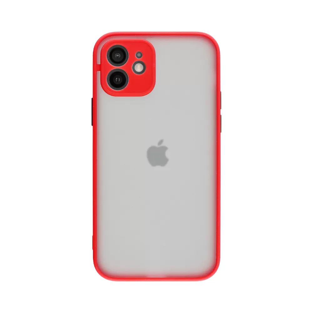 LIME HARDSHELL FUSION ΘΗΚΗ IPHONE 12 6.1in  FULL CAMERA PROTECTION RED WITH BLACK KEYS - Image 7