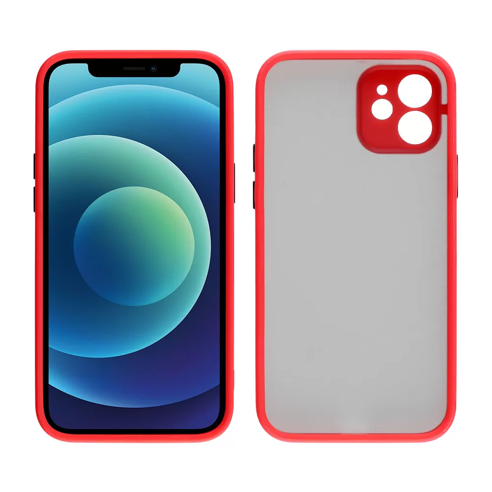 LIME HARDSHELL FUSION ΘΗΚΗ IPHONE 12 6.1in  FULL CAMERA PROTECTION RED WITH BLACK KEYS - Image 6