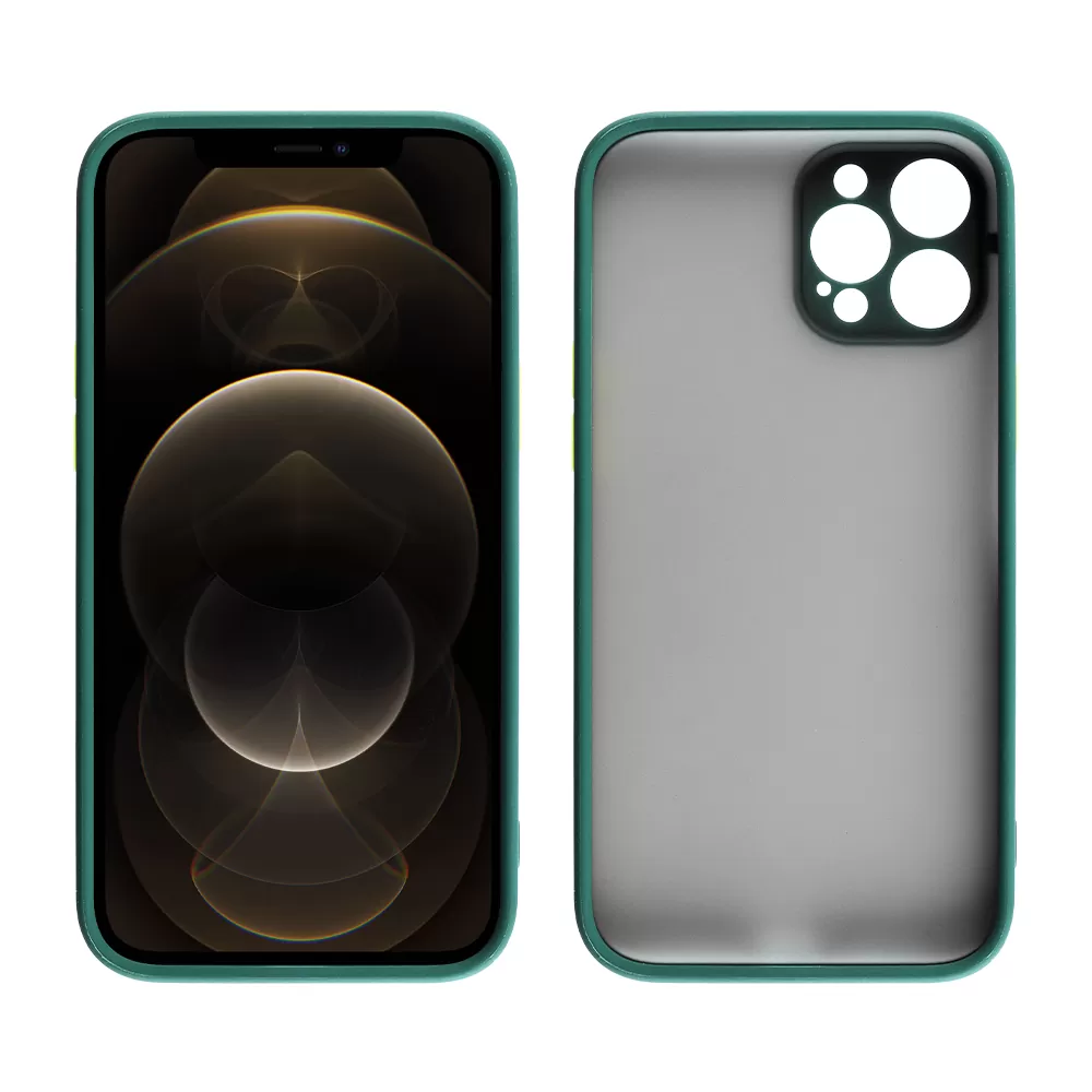 LIME HARDSHELL FUSION ΘΗΚΗ IPHONE 12 PRO 6.1in  FULL CAMERA PROTECTION DARK GREEN WITH YELLOW KEYS - Image 6