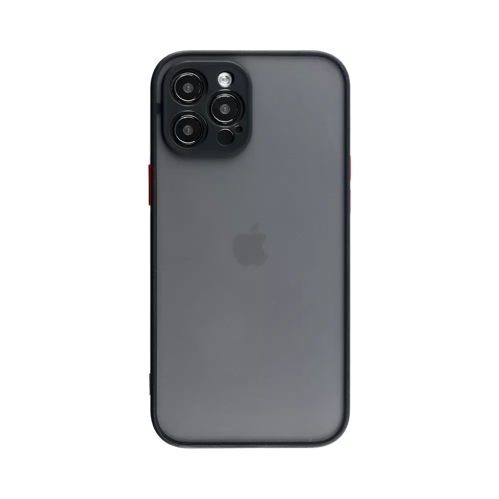 LIME HARDSHELL FUSION ΘΗΚΗ IPHONE 12 PRO MAX 6.7in  FULL CAMERA PROTECTION BLACK WITH RED KEYS - Image 7