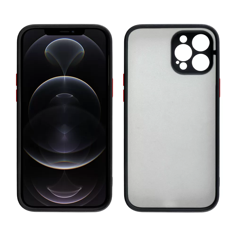 LIME HARDSHELL FUSION ΘΗΚΗ IPHONE 12 PRO MAX 6.7in  FULL CAMERA PROTECTION BLACK WITH RED KEYS - Image 6