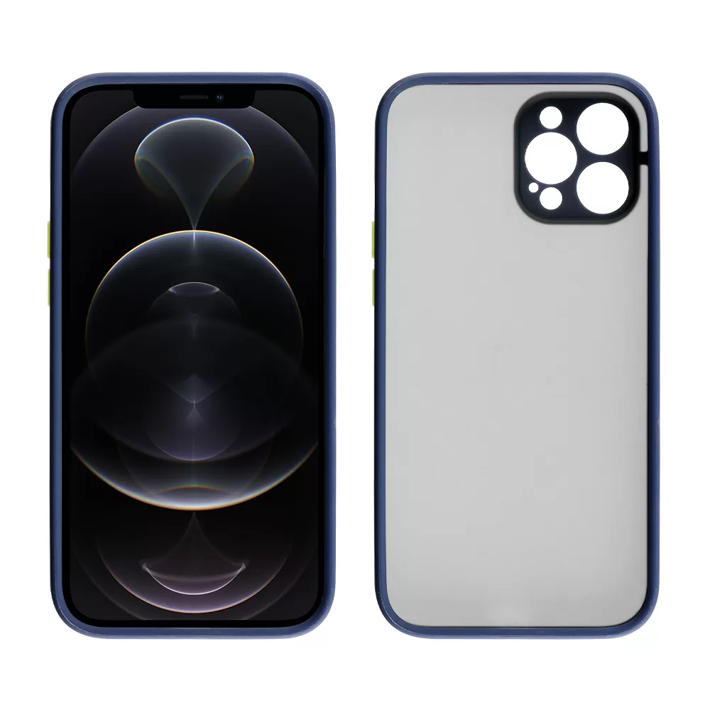 LIME HARDSHELL FUSION ΘΗΚΗ IPHONE 12 PRO MAX 6.7in  FULL CAMERA PROTECTION BLUE WITH YELLOW KEYS - Image 6